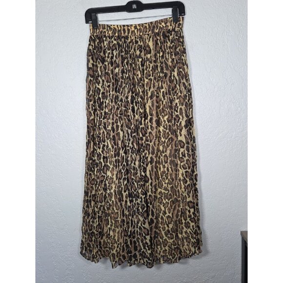 Vintage Phool Maxi Broomstick Animal Print Boho Skirt Size Medium